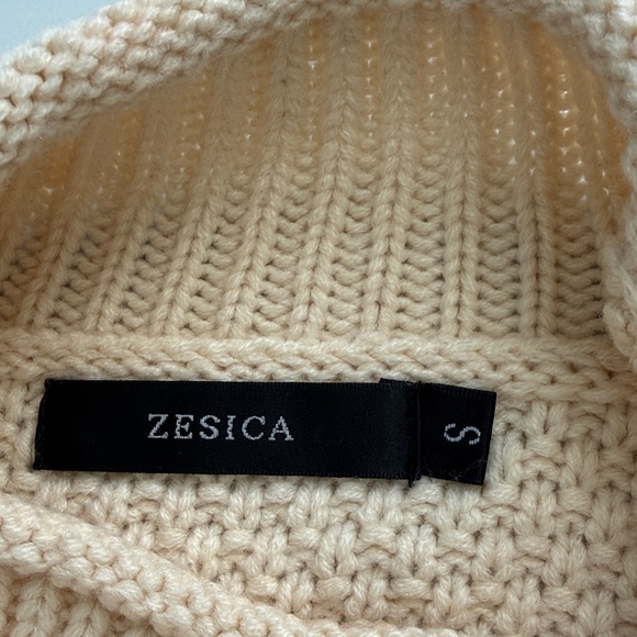 Zesica Chunky Knit Turtleneck Pullover Sweater Relax Fit Sz Small Apricot Cream - Picture 5 of 10
